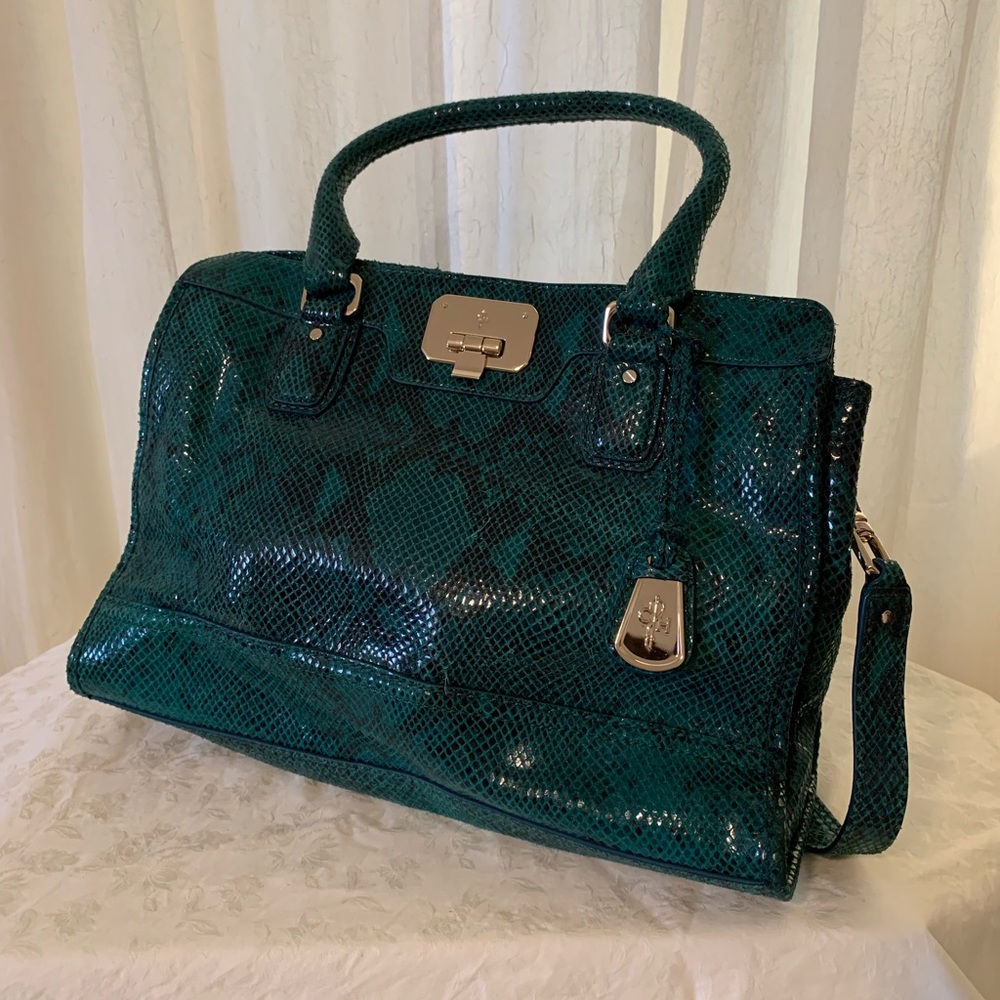 Cole Haan Snakeskin Teal Bag